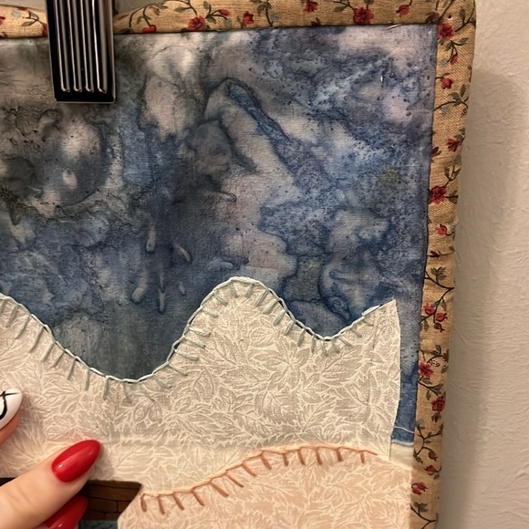 Quilted Wall Hanging Handmade Stitching Store Clothesline 27” x 24” - Picture 7 of 8